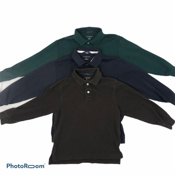 Lot of three Boys Lands’ End Long Sleeved Polos